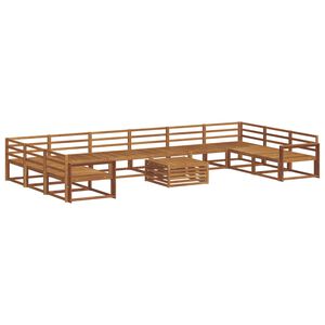 vidaXL Utend&oslash;rs sofa-sett 11 pcs Naturlig Solid akasietre