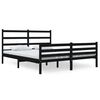 vidaXL Sengeramme svart heltre furu 150x200 cm King Size