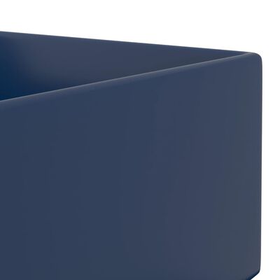 vidaXL Badeservant med overløp keramisk mørkeblå