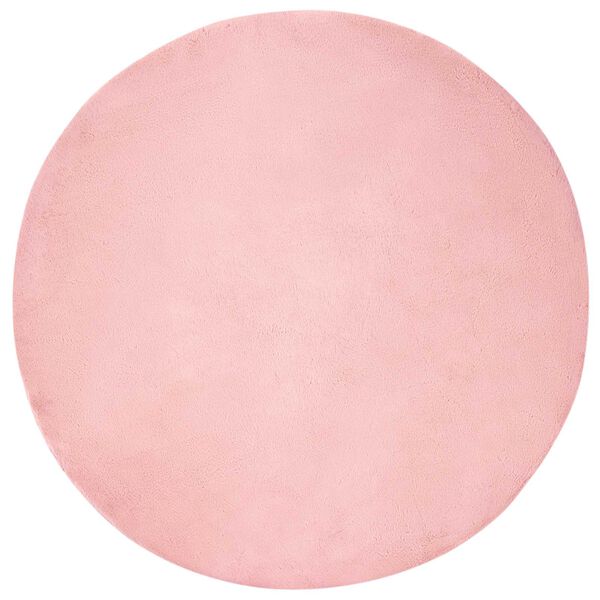vidaXL Kunstpels Kanin Teppe Olite Rosa Ø 160 cm Polyester