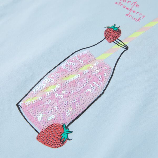 T-skjorte for barn myk bl&aring; 140