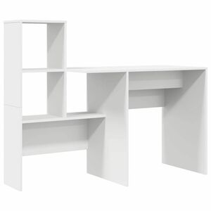 vidaXL Skrivebord Hvit Konstruert tre 131,5 x 50 x 106,5 cm