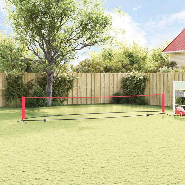 vidaXL Tennis Nett Svart og R&oslash;d 595 x 90,5 x 87 cm Polyester