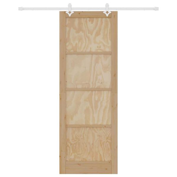 vidaXL Skyvedør Brun 83 x 232 cm Massiv furu