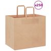vidaXL Papirposer 250 stk med h&aring;ndtak brun 32x22x28 cm