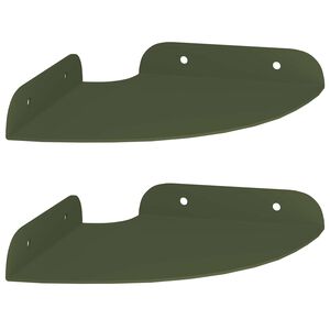 vidaXL Flytende hylle med hylle 2 pcs Olivengr&oslash;nn 15 x 15 x 2 cm