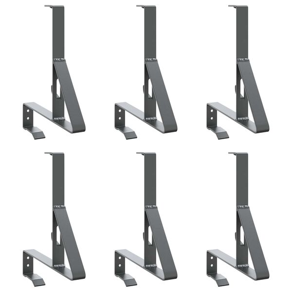 vidaXL Sn&oslash;beskyttelsesst&oslash;tte 6 pcs Antrasitt 29,5 x 3 x 34,5 cm St&aring;l
