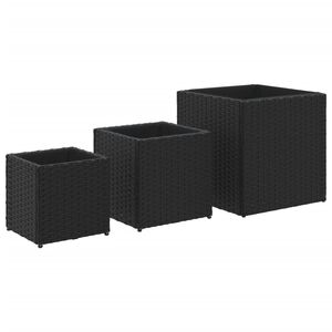 vidaXL Plantekasser 3 stk svart polyrotting