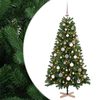 vidaXL Kunstig juletre med julekuler 120 cm 150 LED-lys Varmhvit PVC
