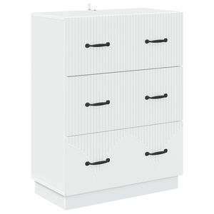vidaXL Skuffeskap Hvit 66 x 34,5 x 87 cm Konstruert tre