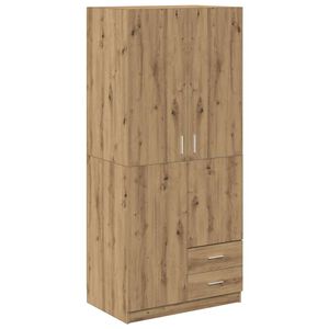 vidaXL Garderobe artisan eik 80x52x180 cm konstruert tre