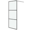 vidaXL Dusjvegg svart 80x195 cm halvfrostet ESG-glass
