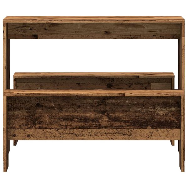 vidaXL Sett med spisebord og benker 3 deler gammelt tre konstruert tre