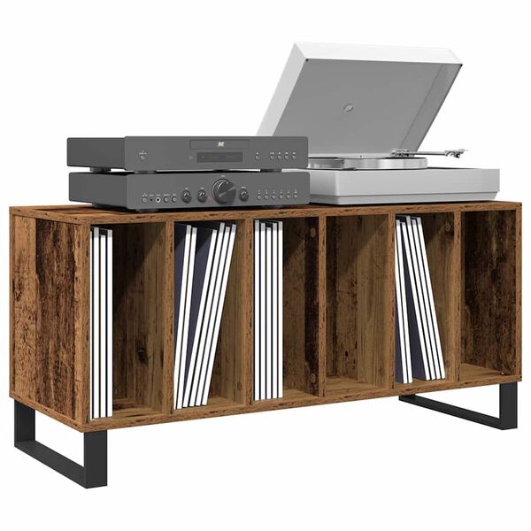 vidaXL Plateskap med hylle Gammelt tre 100 x 38 x 48 cm Konstruert tre