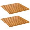 vidaXL Badematte Ensfarget Brun 50 x 50 cm Solid akasietre