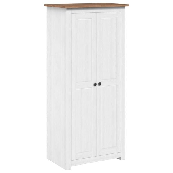 vidaXL Garderobeskap hvit 80x50x171,5 cm heltre furu Panama Range
