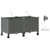 vidaXL Hageplantekasse med vanning og hjul 2 stk. Lysegr&aring; PP