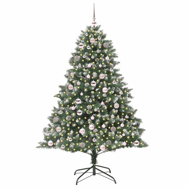 vidaXL Kunstig juletre grønn 126 x 126 x 180 cm PVC og plast og stål