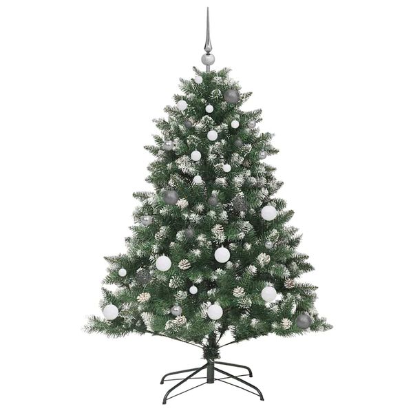 vidaXL Kunstig juletre med 150 LED gr&oslash;nn 150 cm PVC og plast og st&aring;l