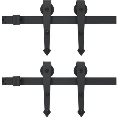 vidaXL Utstyr for skyvedør 2x183 cm stål svart