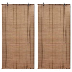 vidaXL Rullegardiner 2 stk bambus 150x220 cm brun