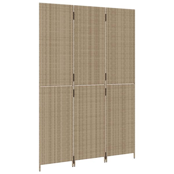 vidaXL Romdeler 3 paneler beige polyrotting
