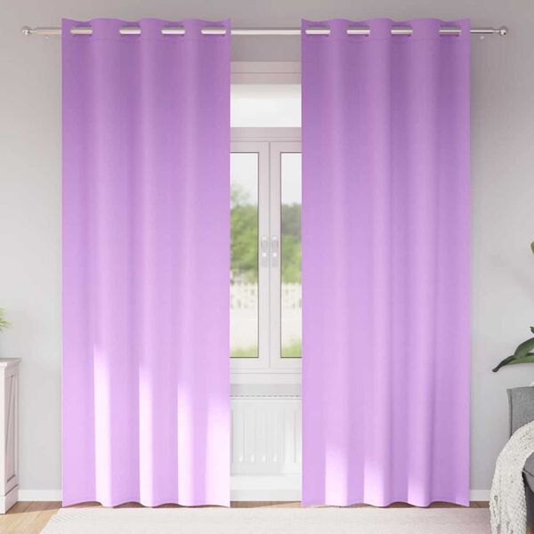 vidaXL M&oslash;rkleggende Gardiner med Ringer 2 pcs Lilla 260 x 140 cm