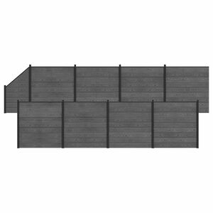 vidaXL Gjerdesett 9 stk. 1484 x 186 cm WPC og Aluminium Gr&aring;