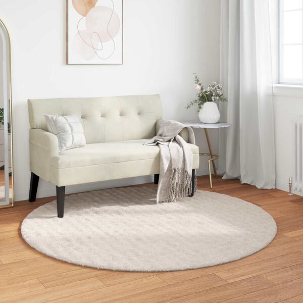 vidaXL Omr&aring;detepper Rund Beige &Oslash; 160 CM