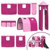 vidaXL Barns Lofteseng Hvit og Rosa 90 x 200 cm Metall