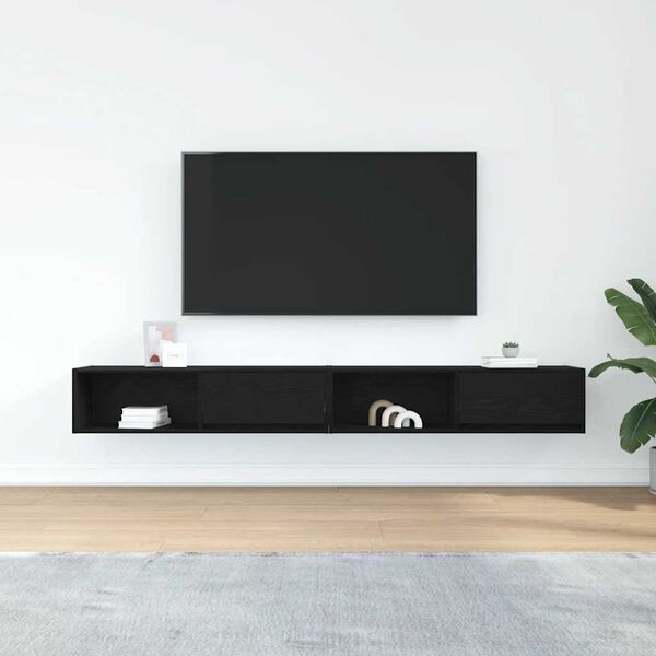 vidaXL TV-benker 2 stk svart eik 100x31x25,5 cm konstruert tre