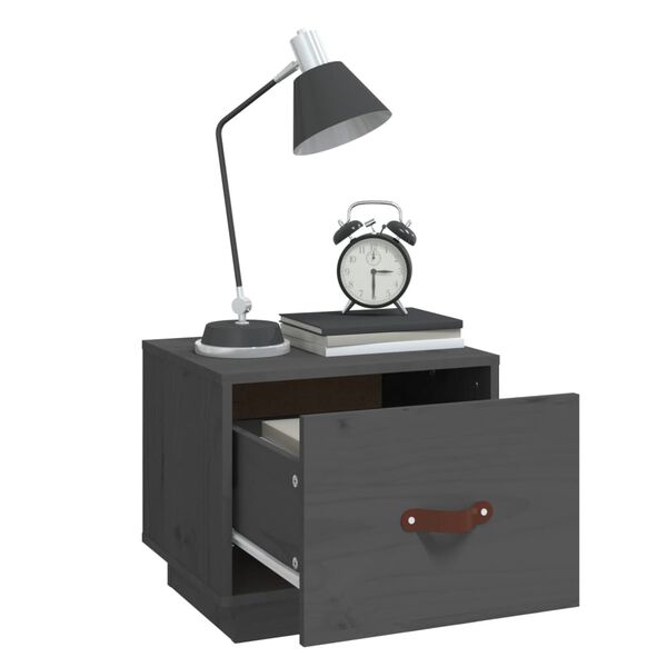 vidaXL Nattbord 2 stk gr&aring; 40x34x35 heltre furu