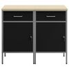 vidaXL Arbeidsskap med skuff 2 pcs Svart og Gr&aring; 100 x 55 x 85 cm