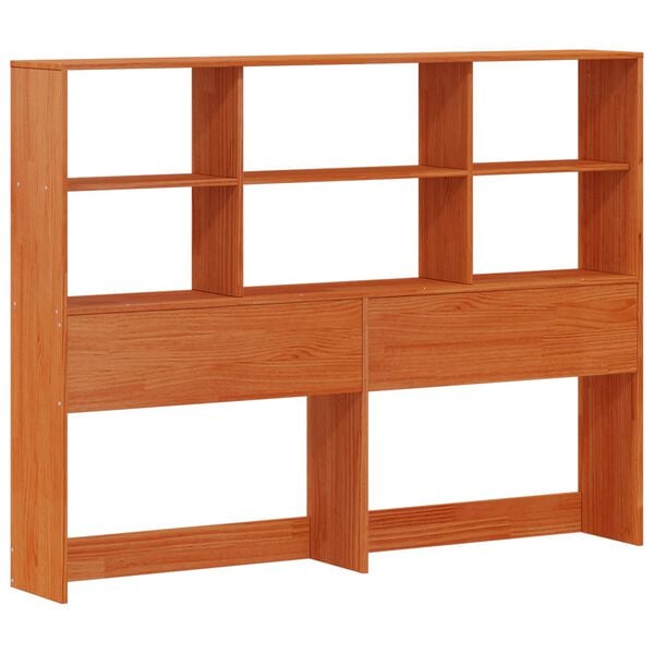 vidaXL Sengramme med oppbevaringshodegavl VoksBrun 140 x 190 cm