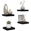 vidaXL Flytende vegghyller 4 stk h&oslash;yglans svart 23x23,5x3,8 cm MDF