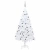 vidaXL Forh&aring;ndsbelyst kunstig juletre med kulesett hvit 120 cm PVC