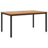 vidaXL Utebord Naturlig og svart 150 x 90 x 75 cm Solid akasietre