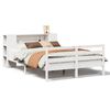 vidaXL Seng med bokhylle uten madrass hvit 150x200 cm heltre furu
