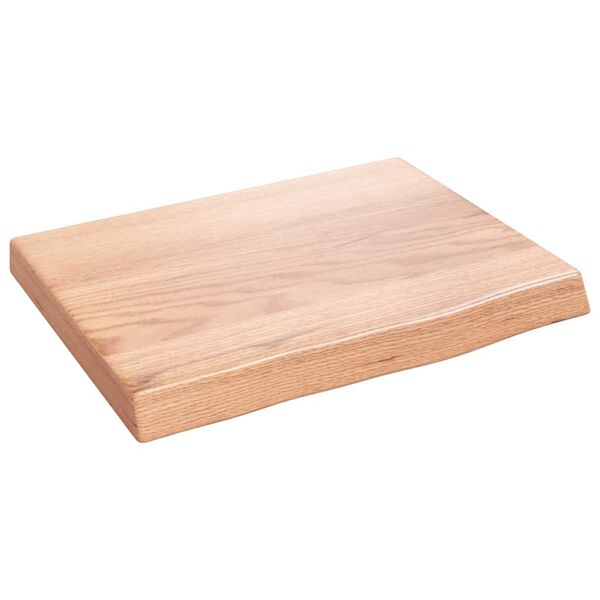 vidaXL Benkeplate til bad lysebrun 40x30x(2-4) cm behandlet heltre