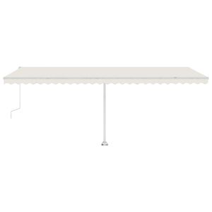 vidaXL Frittst&aring;ende automatisk markise 600x300 cm kremhvit