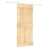 vidaXL Skyved&oslash;r Naturlig og Hvit 90 x 210 cm Massiv Furu Tre