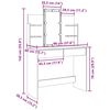 vidaXL Sminkebord med LED gammelt tre 96x40x142 cm