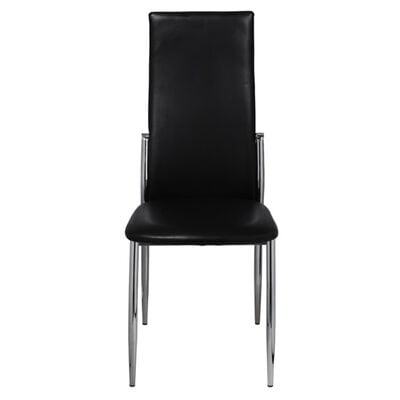 vidaXL Spisestoler 6 stk svart kunstig skinn