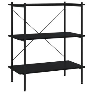 vidaXL 3-etasjers hylleenhet svart 80x40x92 cm