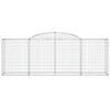 vidaXL Gabionkurver buede 15 stk 300x50x100/120 cm galvanisert jern
