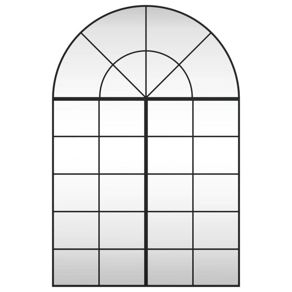 vidaXL Veggspeil svart 100x150 cm buet jern