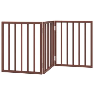 vidaXL Hundeport sammenleggbar 3 paneler brun 150 cm poppeltre