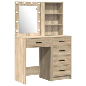 vidaXL Sminkebord med skuff 2 pcs Brun 50 x 41 x 135 cm Konstruert tre