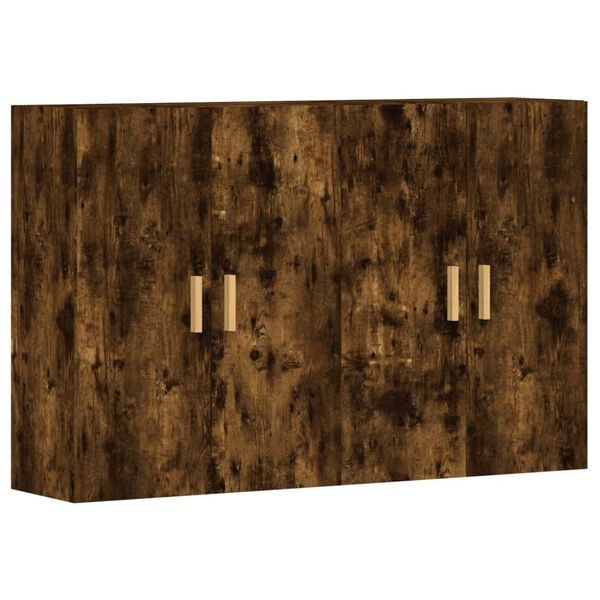 vidaXL Veggskap 2 stk røkt eik konstruert tre