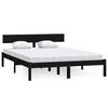 vidaXL Sengeramme svart heltre furu 135x190 cm Double